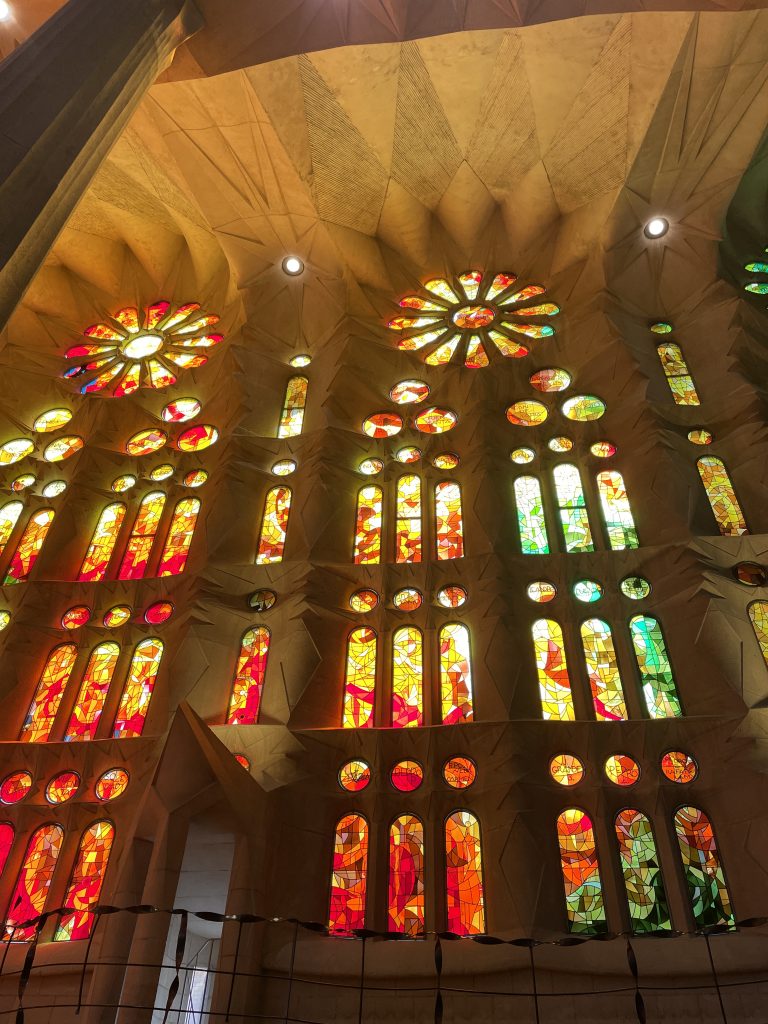 Glas in lood ramen van Sagrada Familia